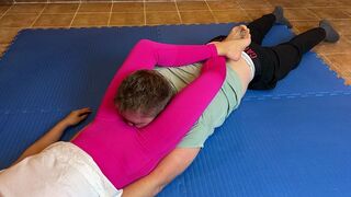 Loser Defeated in Wrestling Headscissors Made to Smell Pussy