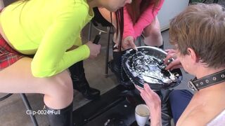 0024RB Princess he will lick the dessert from our boots! And at the end I'll probably pee in his mou