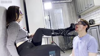 Lick my boots slave! How I love to spit and lower the slaves