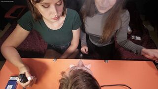 And we started SPIT-ROASTING that nasty face! Covered his whole head — eyes, mouth, nose, ears — in thick ropes of our slimy loogies, dumping cigarett