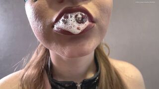 I burst into the kitchen, my high black boots clacking sharply on the tiles, and there he is, my lazy slave friend, sitting there casually sipping his