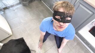 I burst into the kitchen, my high black boots clacking sharply on the tiles, and there he is, my lazy slave friend, sitting there casually sipping his