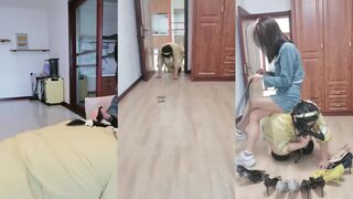 #国产_#套路_#凌儿女神_#女奴_#遛狗_#户外_#高跟鞋_#舔鞋_圈养母g第四天2_楼道遛狗