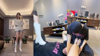 狗哥 短发女生S- 长靴 白袜 踩虐