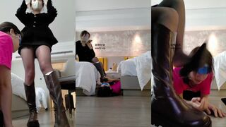 爱可 长筒 皮靴 高跟鞋-调又犯贱小母狗 女奴