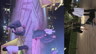 牙乖乖 户外大庭广众遛狗