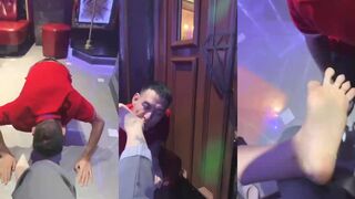 女蒂 KTV调教红衣男烟头烫嘴