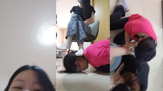 班花带她的小学姐来伺候我