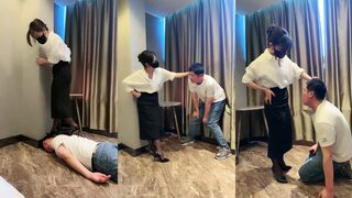 【辣姐】露脸狗全体重爆头耳光【上下合集】1