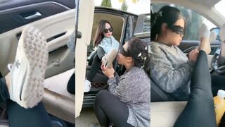 女s户外调教女m，骑着女m遛弯，让女m舔超脏鞋底，辱骂羞辱