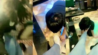 【希希子】双奴KtV调教尝试开发素人+强迫ruhs开发舔脚喝圣水【47分钟】