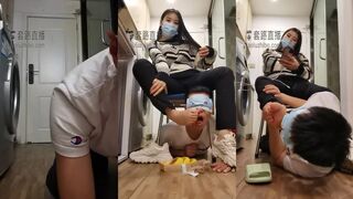 御姐强迫喂食原味丝足裸足