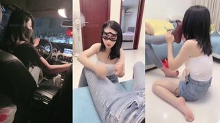 爱神s 黑丝牛仔训练女奴舔鞋