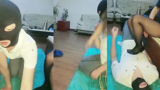 43625【婷婷女王】捆绑高跟黑丝美腿踩