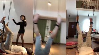 #宝爷_宝爷_独家_倒吊_黑丝_踢裆_全体重踩踏_大量_口水