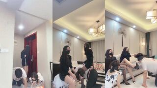 妆主大大 和纯素人闺蜜一起调教情侣奴